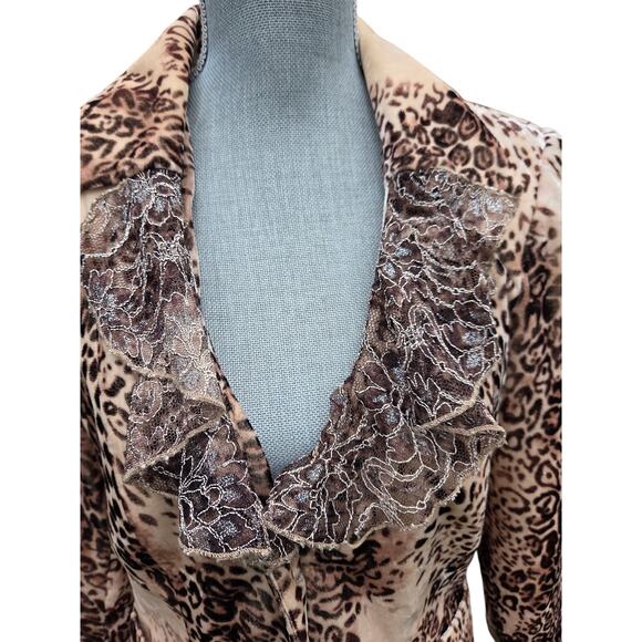 Nancy Bolen Pink Leopard Lace Jacket – Mobwife Glam Western Diva S - Picture 5 of 15